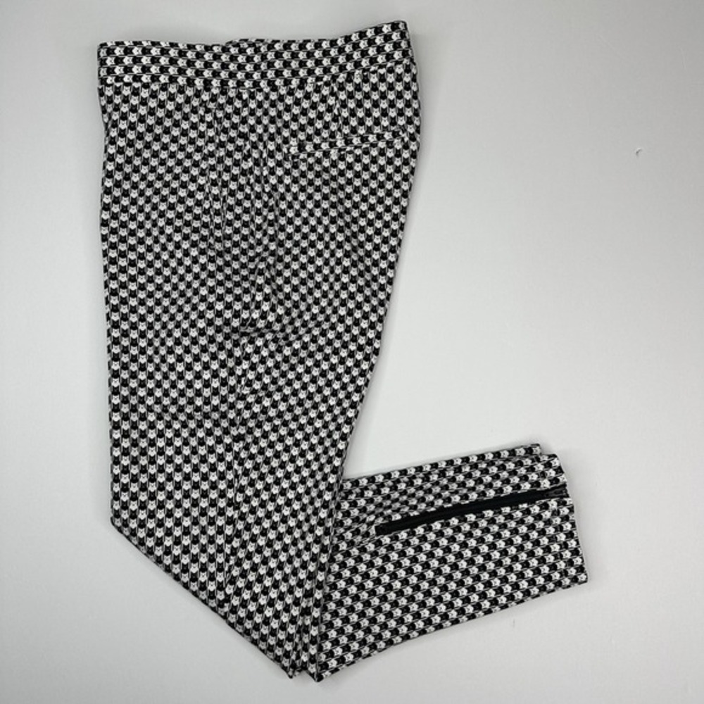 Betabrand Catstooth Skinny Leg Pencil Dress Pant Yoga Pants Black White M Petite - Picture 3 of 15